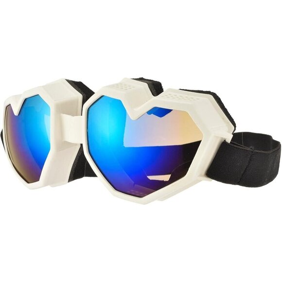 ?Women White Heart Shaped Sunglasses Fashion Ski Goggles Oversize Love Glasses